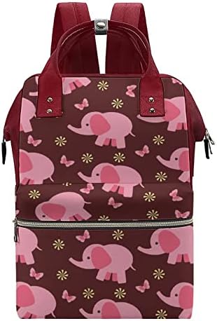 Mochila de saco de fraldas de elefante rosa Mochila à prova d'água Modas de mochila de grande capacidade