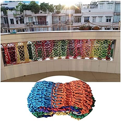 HappLignly Balcony Decorative Protective Net, rede de corda de nylon colorida, rede de segurança de escalada de gatos, escadas