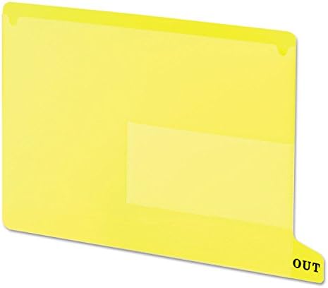 Smead colored Poly Out Guides com bolsos, poli, letra, amarelo, 25/caixa
