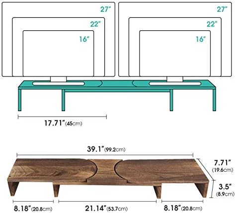J jackcube design mk547b stand de monitor duplo de madeira com tablets stand de madeira para pacote de mesa
