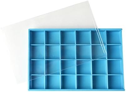 Caixa de armazenamento de bandeja de plástico com compartimentos quadrados de 24 - 7-1/ 2 x 5 x 1 miçangas de gemia de fios de arame
