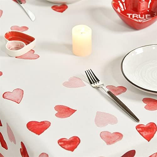 Tolera de mesa do Dia dos Namorados de Horaldaily, retângulo de 60x84 polegadas, corações rosa aquarela, amor, feliz dia dos