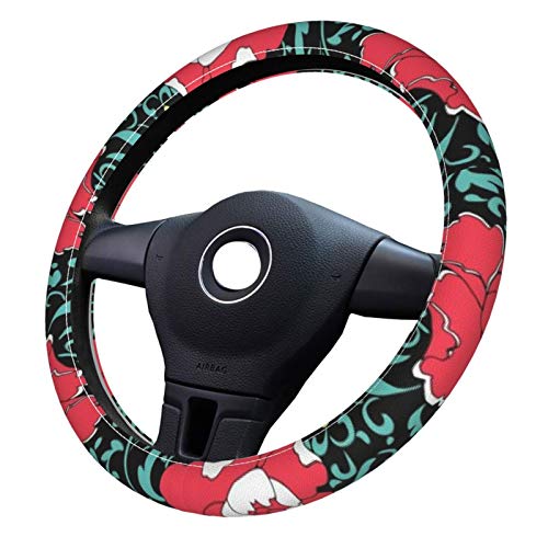 Oriental Chinese Retro Floral Pattern 3D Pattern Wheel Capa Acessórios para carros Feminino Girl Universal Type Adequado para decoração de carro