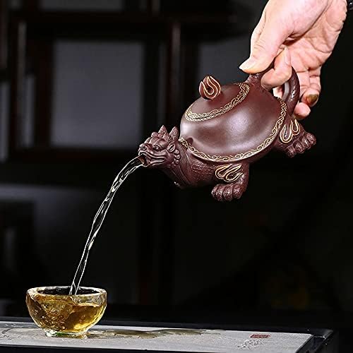 HD729 Yixing Pote de argila roxa, zisha, conjunto de chá, utensílios de bebida, chá, feito à mão, ganoderma lucidum maconha