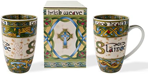 Caneca da China de ossos da Royal Tara Slainte - Tais Celta -Irish, xícaras de café para bebidas quentes ou frias,