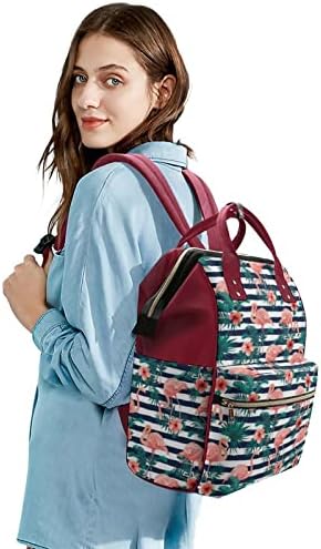 Belas Flores Flamingo Tropical Backpack Backpack Moda de mamãe à prova d'água Backpack de grande capacidade