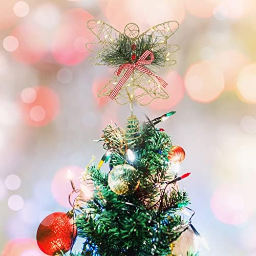 Decoração de natividade aboofan Árvore de Natal forjada Treça de Natal Decorações de topper delicado para decoração de árvore