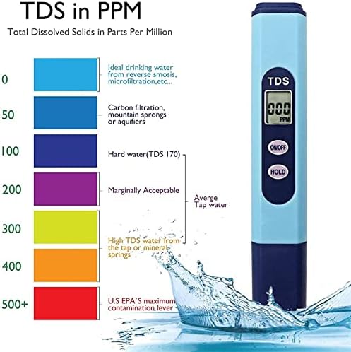 Testador de qualidade da água de Nuopaiplus, Digital TDS Medidor de água TST TESTOR PPM PPM para testar o monitor de pureza da água da água salgada