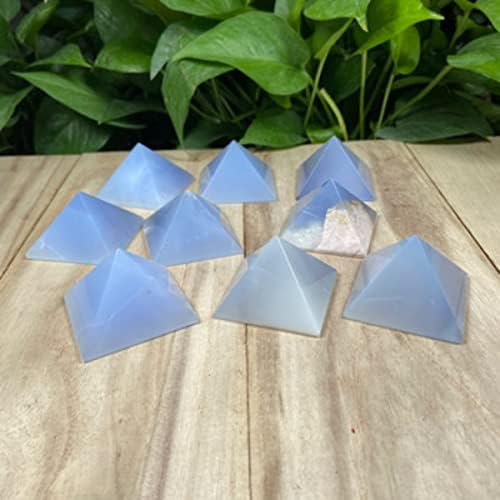 Carcedônia azul natural pirâmide ânion cura ornamentos de cristal de pedra