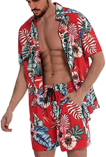 Ternos italianos homens Men Primavera Verão Conjunto casual Floral Hawaiian Beach Suit Tropical Casual Mens Brief Swim Sath