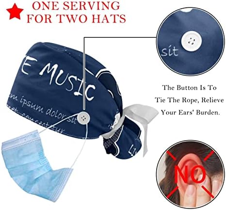 Homedecorzone Working Cap with Button for Man & Women, 6 PCS Music Piano Hats