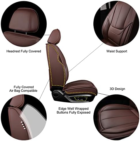Oasis Auto Car Seat Capas Acessórios Conjunto Full Premium Nappa Cushion Protector Universal Fit para a maioria dos