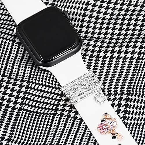 IdealIdInIdIny Metal-Decorative-rings-loops compatíveis para iwatch 38mm 40mm 42mm 44mm Sparkles jóias-accessories-charms para série de bandas de relógios 6/5/4/3/2/1 BLING Watch Band Charm
