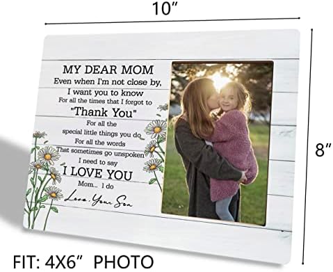 I Love You Mom Gift Picture Paping Décor, Picture Freed Gift Wood Wood Plate Sign, estilo de madeira de madeira de estilo rústico