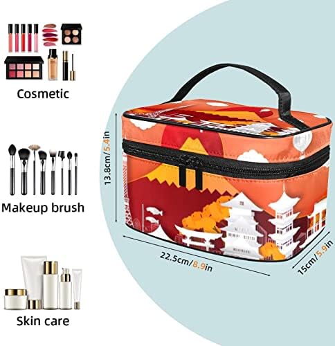 Bolsa de maquiagem de viagem Yoyoamoy, Japão, na temporada de outono, com grande estojo cosmético para o organizador com compartimento