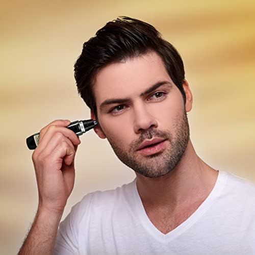 Groom Essentials Ear e nariz aparador de cabelo para homens, Tamanho do deslocamento da bateria Trimor de barba operado