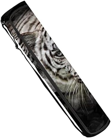 Bolsa de tapete de ioga, tigre branco Tiger Yoga Mat Transiter Full-Zip Yoga Mat de transporte de tapete com alça ajustável para