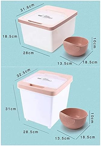 Yiwango Alimentos Contêiner de armazenamento de contêiner de 15 kg de arroz para uso doméstico e caixa de armazenamento de arroz selado,