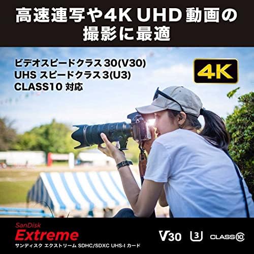 Sandisk Extreme SDSDXVA-128G-GHJIN SD CARD, 128 GB, SDXC Classe 10, UHS-I, U3, V30, Sandisk Extreme Package, produto genuíno
