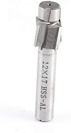 X-Dree HSS-Al Brilho de perfuração reta 12 x 17mm Corte dia 4 FLUTAS T Ferramenta de moagem de terminal de caça