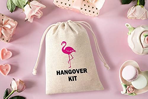 Sacos de presente de festa flamingo, bolsas de kit de ressaca de flamingo com cordão, favores de casamento, suprimentos, decoração? 5 pcs por pacote