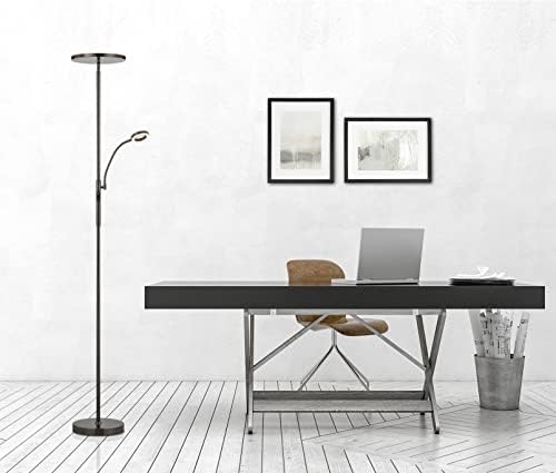 Artiva USA 70 Modern Slim Led Torchiere Floor Lamp com luz de leitura e remoto