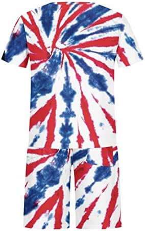 Yihaojia American Flag Tracksuit for Men Stars Stripes Camista e shorts Definir roupas patrióticas EUA 2