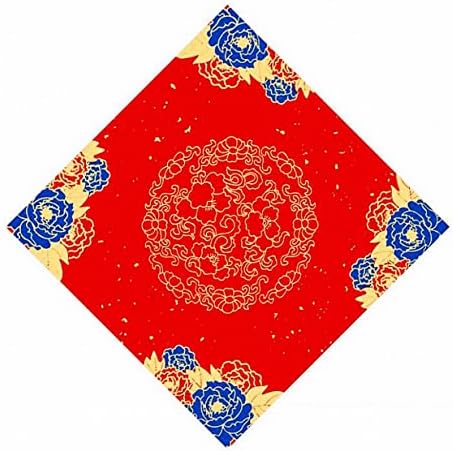 WELLIEST 40PCS PAPEL RED RED XUAN, Festival de Primavera Chinesa Fu Charater Blank Caligrafia Doufang Red Rice Papel para decoração