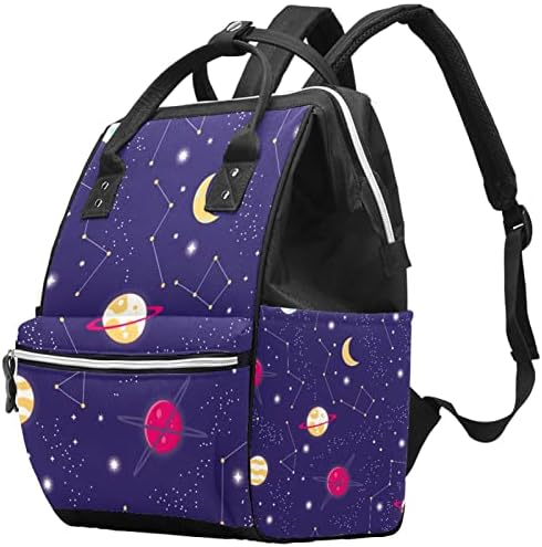 Mochila de viagem Guerotkr, bolsas de fraldas, bolsa de fraldas da mochila, Planeta de constelação estrelada