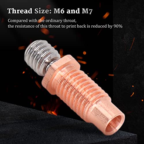 Primeira 3D garganta, 5pcs bi garganta de metal m6 m7 rosca de alta temperatura resistente a calor tubo de garganta para impressora 3D Acessórios para peças da impressora