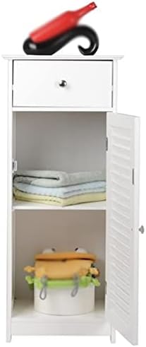 N/A Armário de banheiro com uma porta e uma gaveta, alça cromada FCH Fácil de instalar armário de armazenamento branco