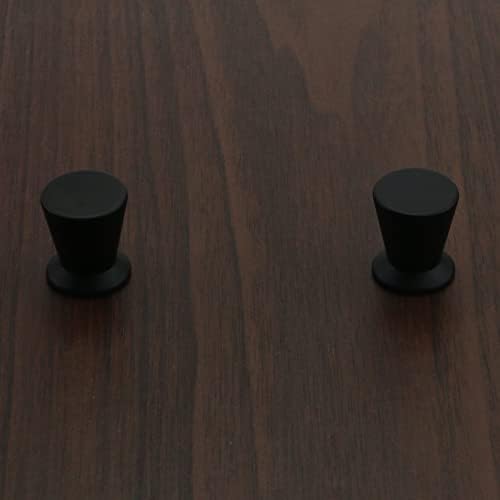 T TULEAD 0,79 x0,9 Mini botões de puxar maçanetas botões de mobília gaveta de gaveta de hardware puxar alças de liga de alumínio Pacote de armário preto de 10 com parafusos