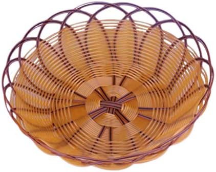 Cesta de pão doiTool, 1pc simulado Rattan, tecido de cesta de cesta de cesta de cesta de recipiente para casa