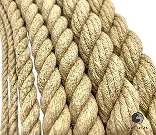 Ranenox Natural Twisted True Hemp Rope para árvores de gatos, cordão de macramamento, DIY - EUA
