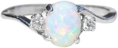 Anel de noivado para mulheres Promessa de casamento elegante anel clássico Oval Oval Opal cúbico Zircônia Rings Diamond Rings Ladies