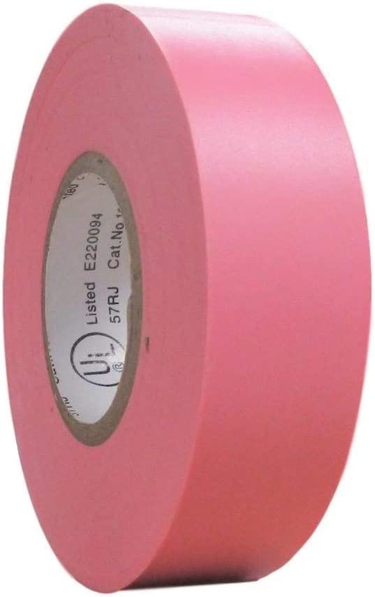 Fita elétrica rosa lyrtech, 66 pés x 3/4 de polegada, impermeável, adesivo forte, fita elétrica adesiva de borracha de vinil Uso de fita elétrica a não mais que 600V e 176f