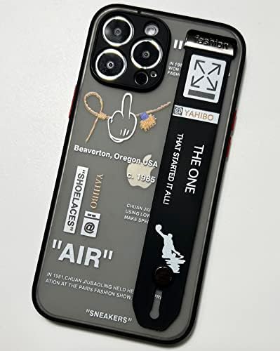 Yahiboo Shocks Slim Casos para iPhone 13 Pro 6,1 polegadas com Kickstand de pulseira ajustável, Cool Classic Classic Off Pattern