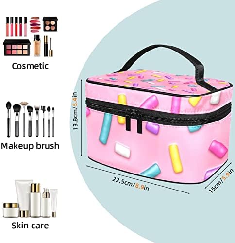 Saco de maquiagem pequeno, organizador cosmético da bolsa com zíper para mulheres e meninas, Candy Pink