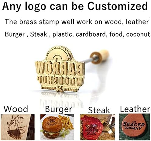 Logotipo personalizado Ferro de madeira para madeira, marca de ferro térmico de ferro para marceneiros artesãos de couro,