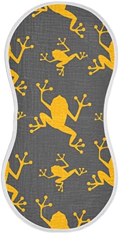 Yyzzh Gold Frog Silhouette Muslin Burp panos para bebê 1 pacote algodão babador