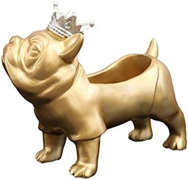 SinoArts Resina Criativa Bulldog Figuras Chave Ornato Decorativo Ornato Decorativo Caixa de Armazenamento Decoração de Casa Presente Novidade Presente Presente