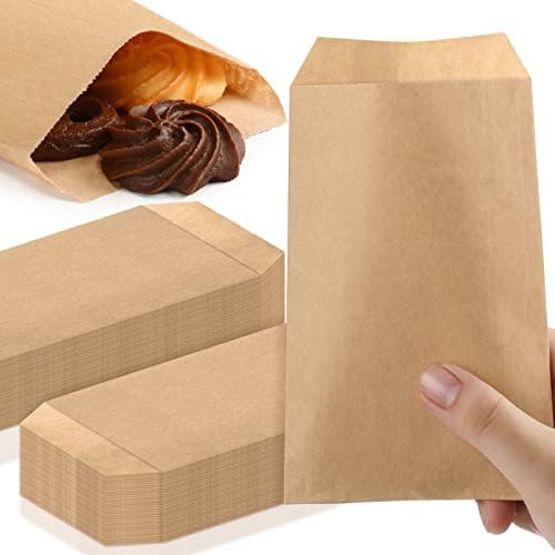 EERSIDA 500 Pacote Kraft Sacos de papel Brown Treat Bacs Mini Sacos de Papel Sacos de Bolsa Favor Pequena Bolsa de