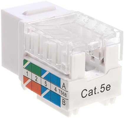 SatMaximum Cat5E Ethernet RJ-45 Keystone Jack Cat5 Punclo-down Rede de 45 graus, perfil slim branco-Escolha um pacote de 10/0/20/20/30/50