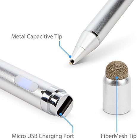 Caneta de caneta de ondas de caixa compatível com Avalue ccd -10w01 - caneta ativa acumulada, caneta eletrônica com ponta ultra fina para avaliação ccd -10w01 - prata metálica