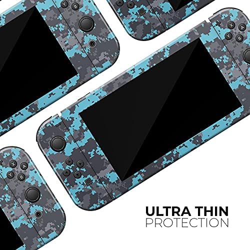 Design Skinz - Compatível com Nintendo DSI XL - Decalque para o decalque da pele Proteção resistente à tampa de vinil removível - turquesa brilhante e camuflagem digital cinza