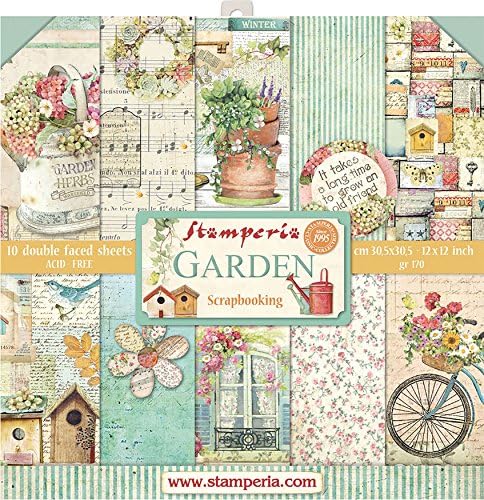 Papel de recortes de scrapbook de Stamperia Intl, pacote multicolorido de 10