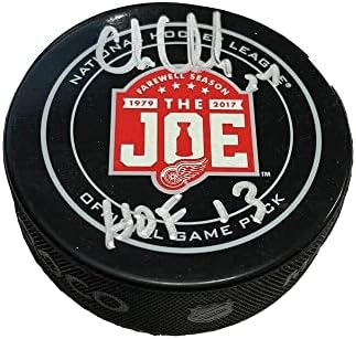 Chris Chelios assinou adeus ao Joe Official Game Puck - Hof 13 - Pucks autografados da NHL