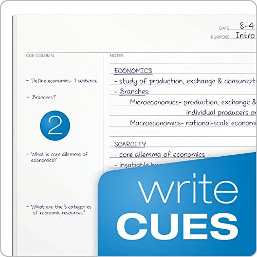 Oxford FocusNotes Note Tomando o Sistema 1 -Subject Notebook, 11 x 9 polegadas, branco, 100 folhas - preto