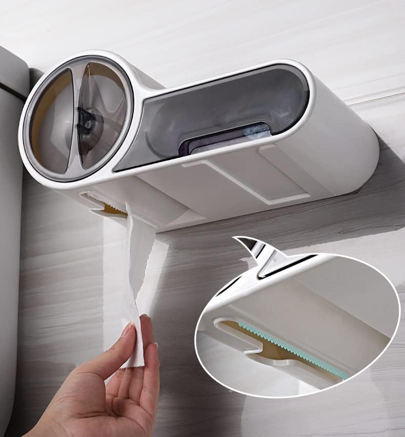 Porta de papel higiênico JTBS com armazenamento, prateleira de montagem na parede do porta -papel higiênico do banheiro, suporte para o banheiro para banheiro e banheiro