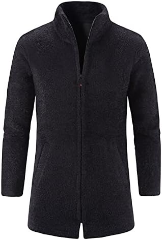 Jaquetas para homens de inverno de inverno de comprimento médio com zíper com zíper jaqueta de jaqueta de capa de windbreaker